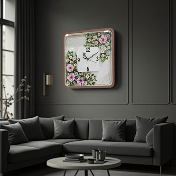 Handmade Wooden Wall Clock_Square